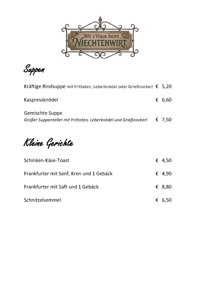 Speisenkarte S1 Suppe + kleine Gerichte (ab Juli 26)