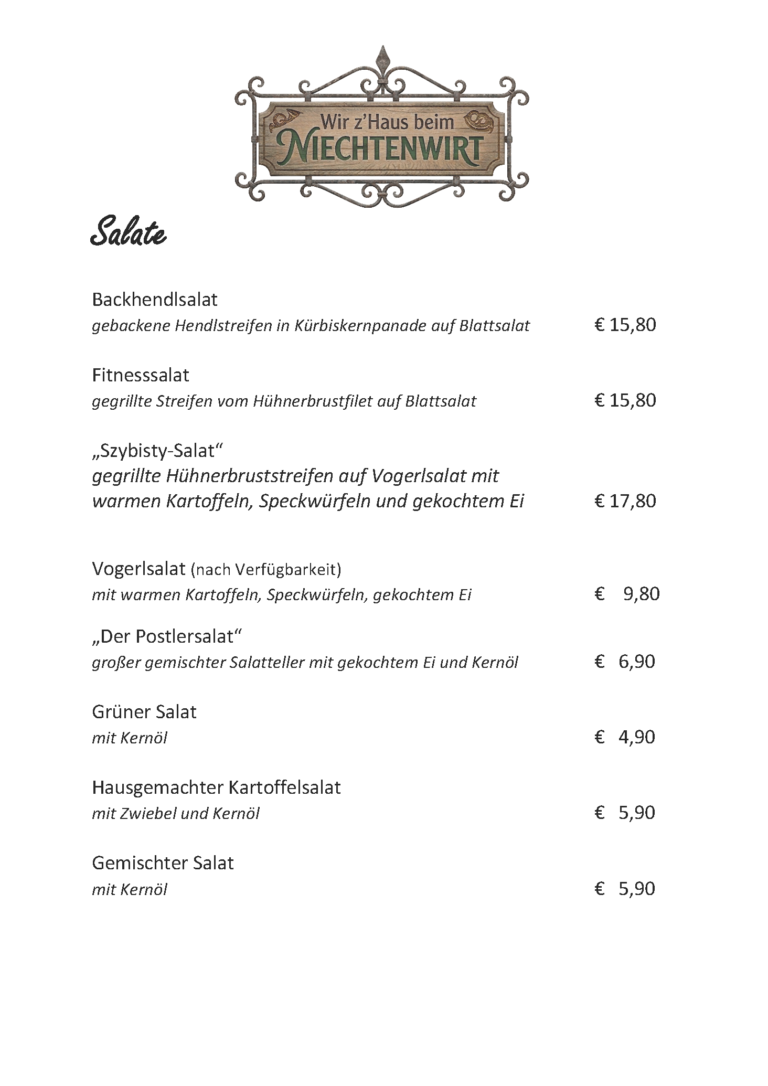 Speisenkarte S4 Salate (ab Juli 26)