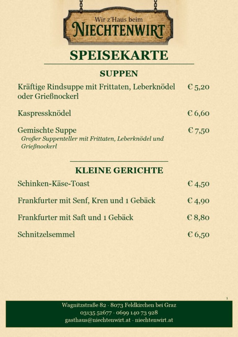 Niechtenwirt Speisekarte - 5 Seiten - drucksicher korrigiert - 1