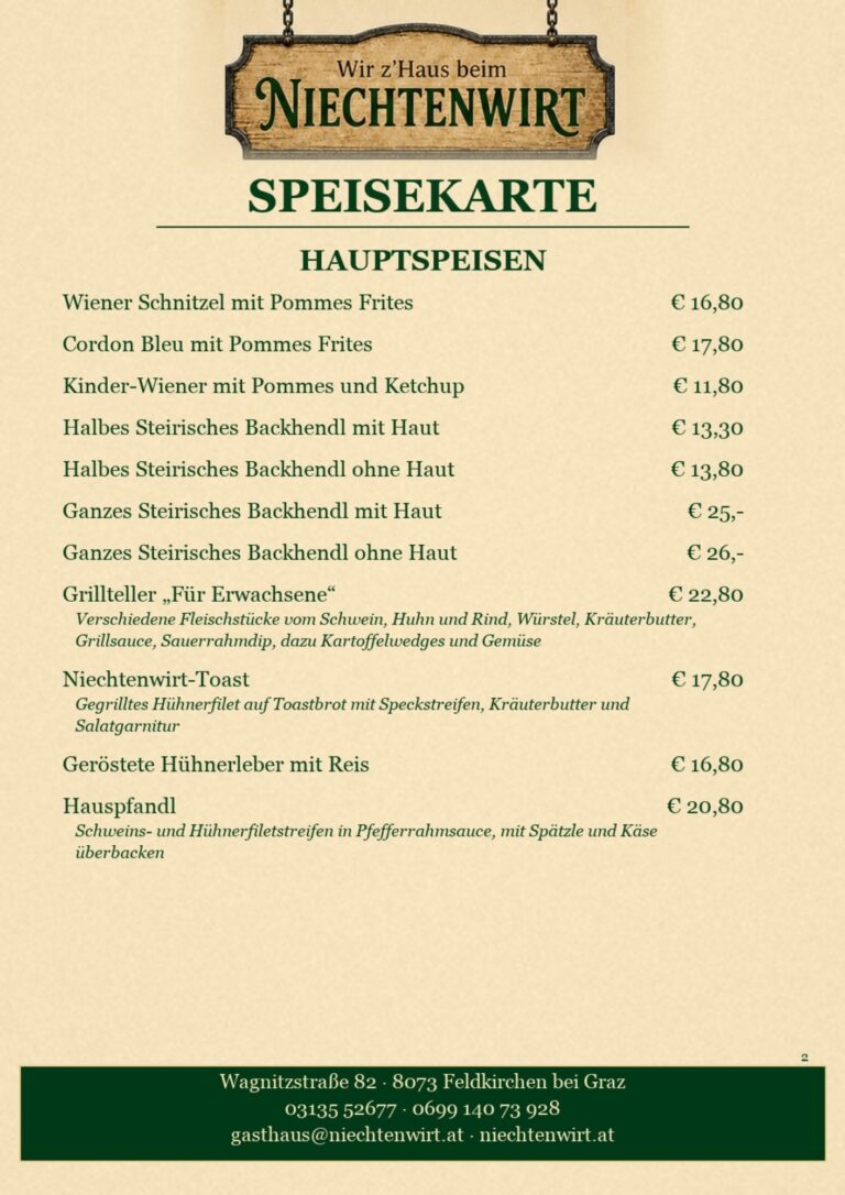 Niechtenwirt Speisekarte - 5 Seiten - drucksicher korrigiert - 2